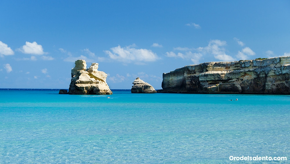 Torre dell'Orso a crystal clear and warm sea, like in the Caribbean